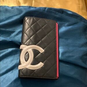 Chanel Quilted Wallet with White Logo